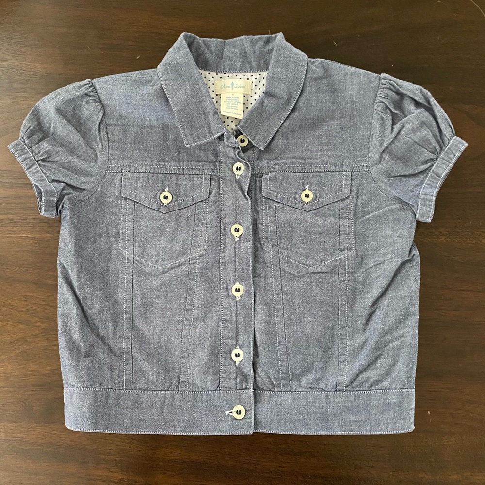 Olive Juice Chambray Button up
